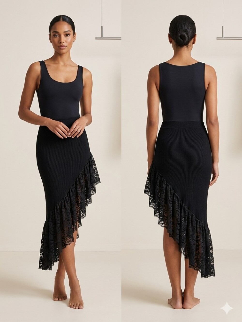 Little black dress with lots of lace ruffles size small